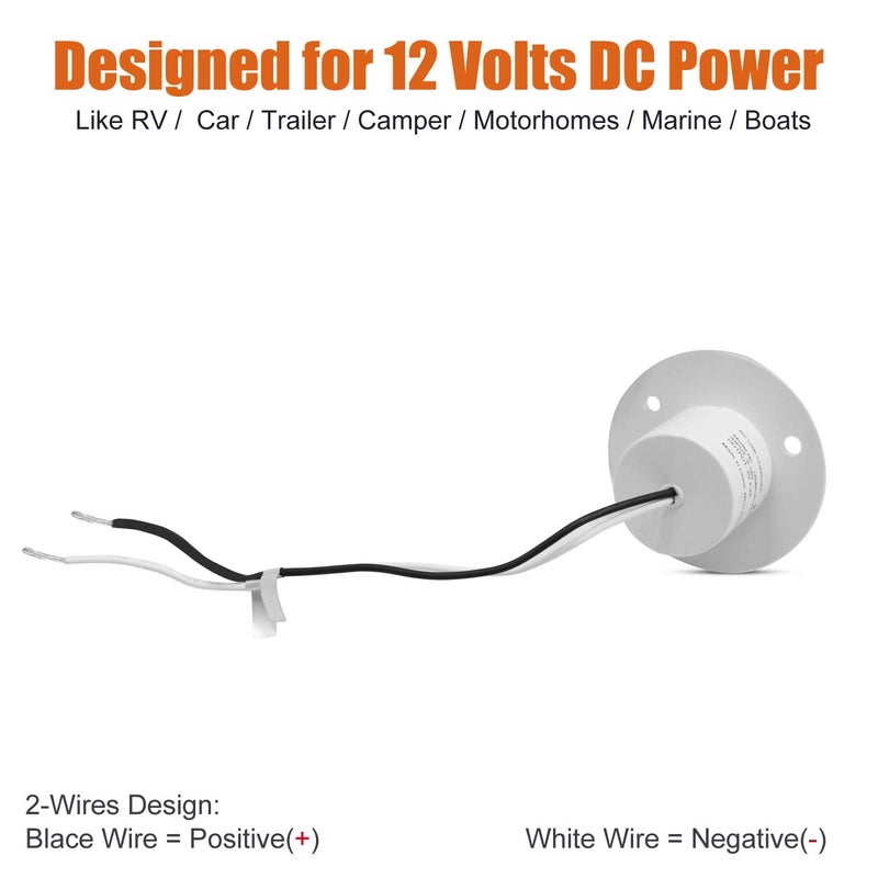 Facon 12V RV USB Charger Socket, 5V/2.4A Dual RV USB Outlet, Wall Mount RV USB Charging Port, for RV Trailer Camper Boat Marine Motorhome (White) - Image 3